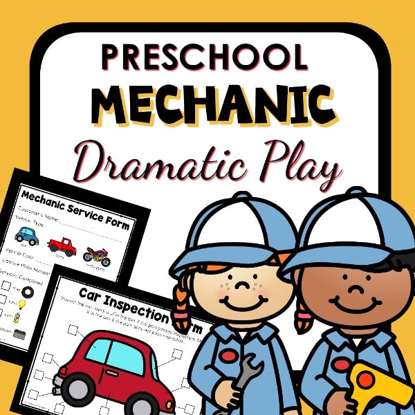 Mechanic dramatic play resource cover.