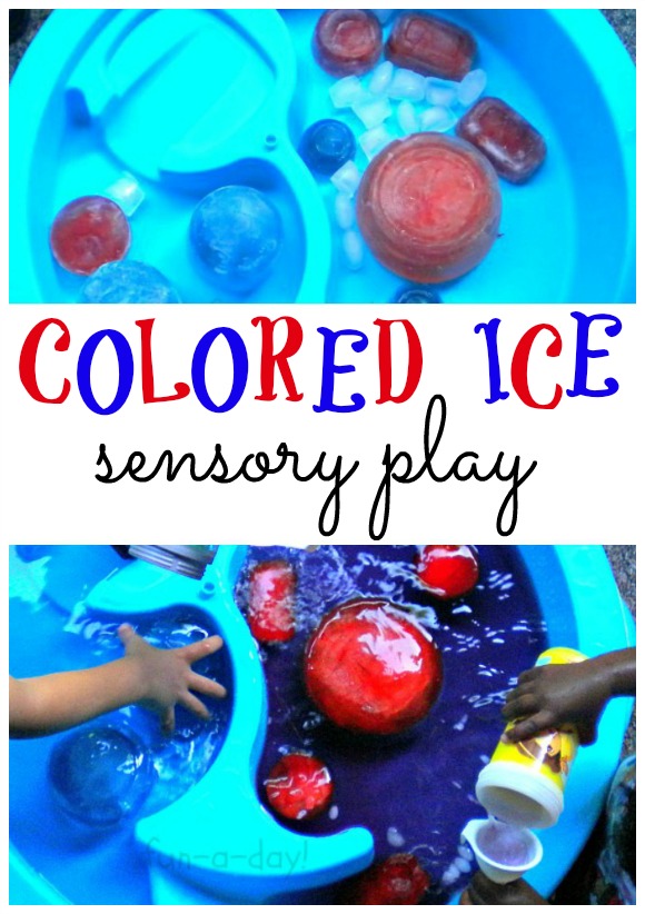 Colored Ice Sensory Play
