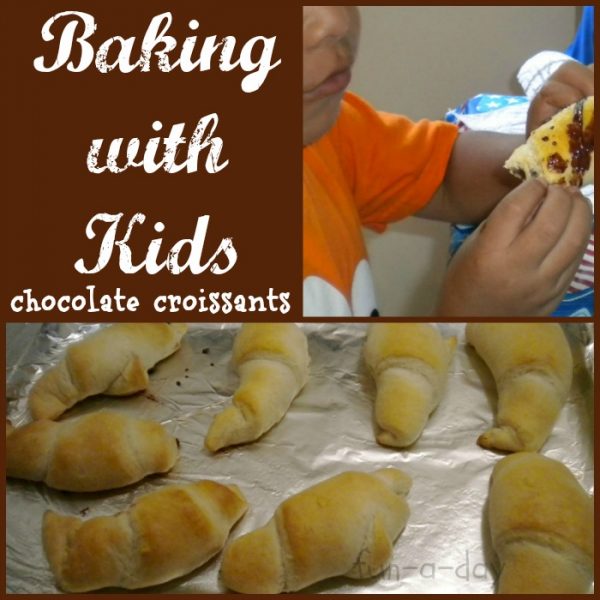 baking with kids ideas, cooking with kids, chocolate croissant recipe