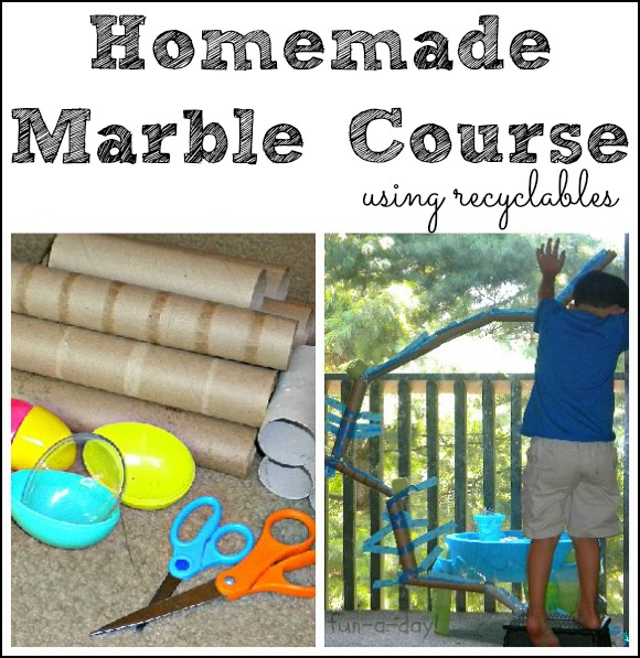 homemade marble course {using recyclables}