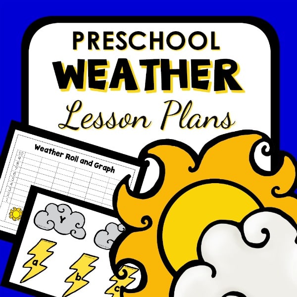 Preschool weather lesson plan resource cover.