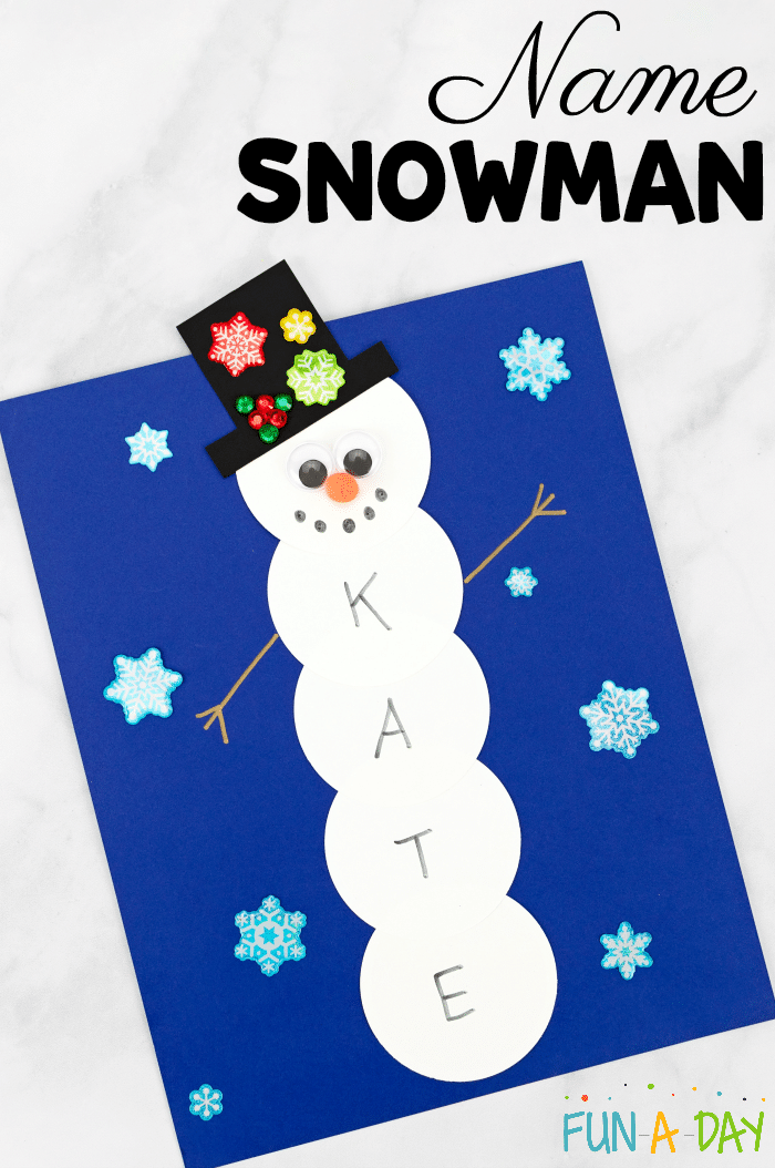 How to make a name snowman craft in preschool