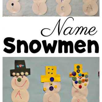 Name snowman preschool winter craft