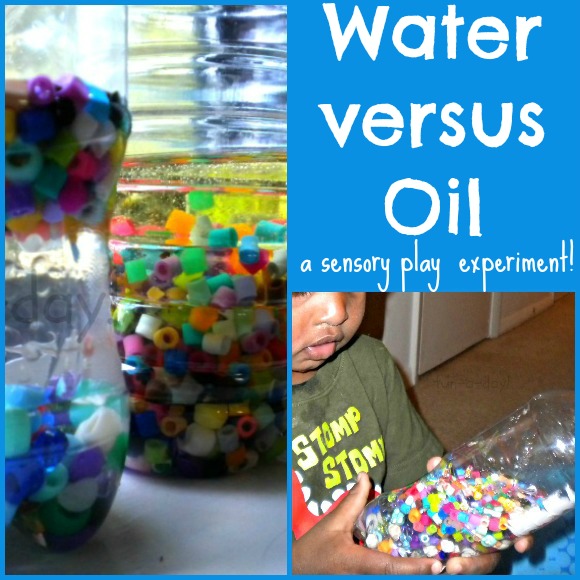 Water Versus Oil {A Sensory Play Experiment}