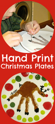 Hand Print Christmas Plates