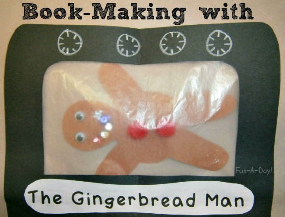 book-making with kids, book-making with children, the gingerbread man, preschool books