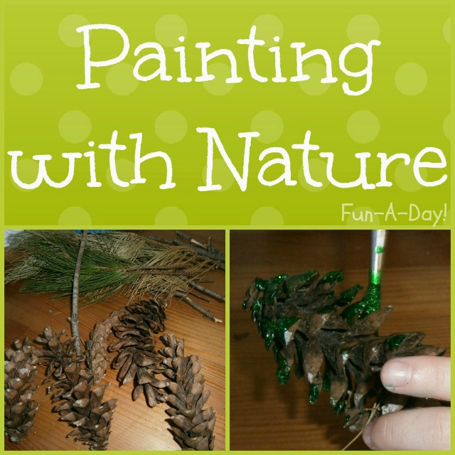 painting with nature and kids, kids painting with nature