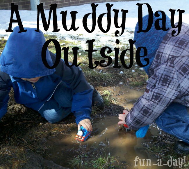 snow, mud, playing outside, preschool, kindergarten, water, trains