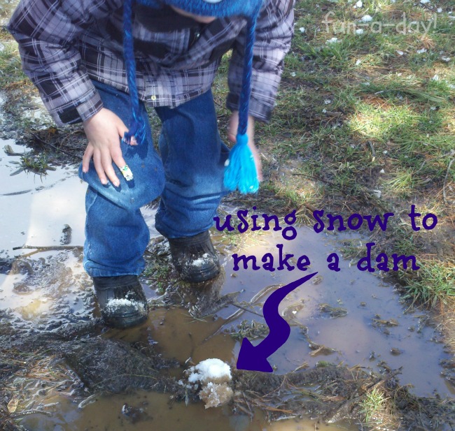 mud, snow, water, playing outside