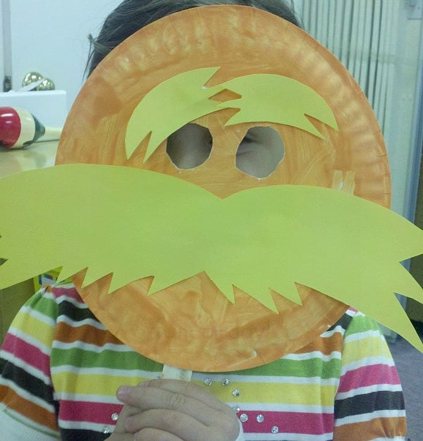 child-made Lorax mask
