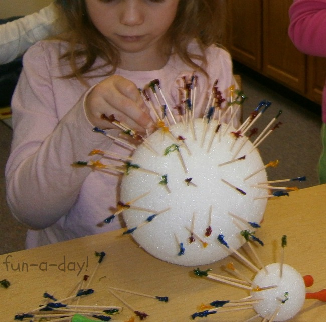 Open-Ended Art with Styrofoam, Toothpicks, & Golf Tees
