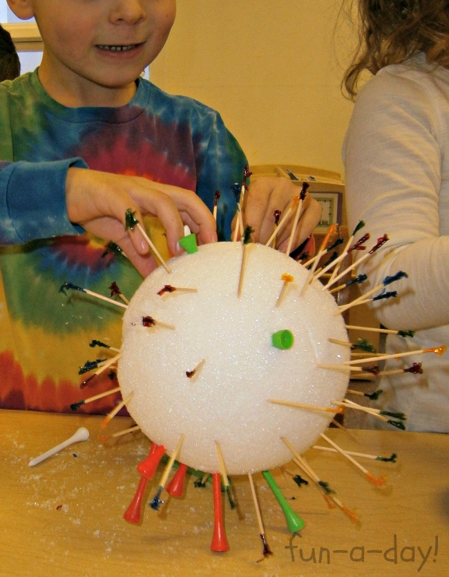 Open-Ended Art with Styrofoam, Toothpicks, & Golf Tees