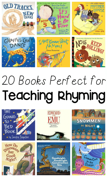 20 Rhyming Books for kids - Books are a great way to teach early literacy concepts like rhyming
