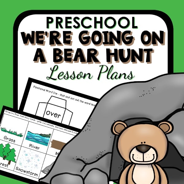 Bear hunt preschool lesson plan resource cover.