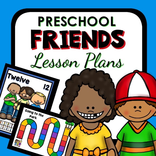 Preschool friends lesson plans resource cover.