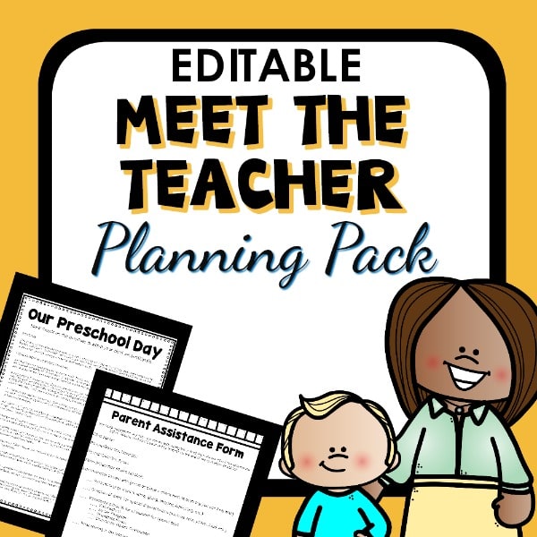 Meet the teacher planning pack preschool resource cover.