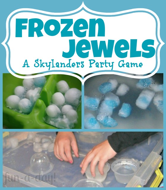 frozen water beads, skylanders party games, skylanders birthday party, melting ice