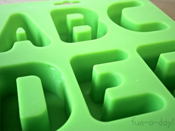 ABC learning for kids using letter ice cube trays