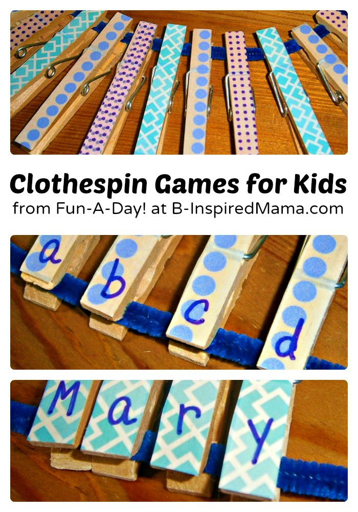 Clothespin Games for Kids {guest post at B-Inspired Mama}
