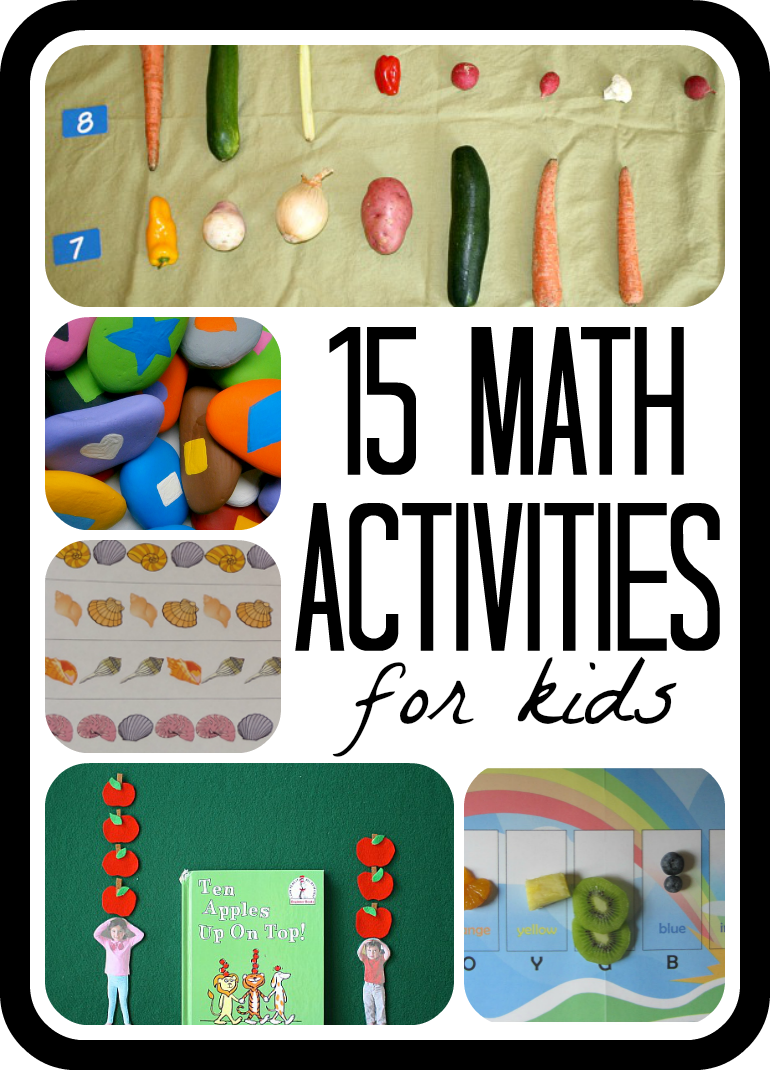 15 Math Activities for Kids from Share It Saturday at www.fun-a-day.com