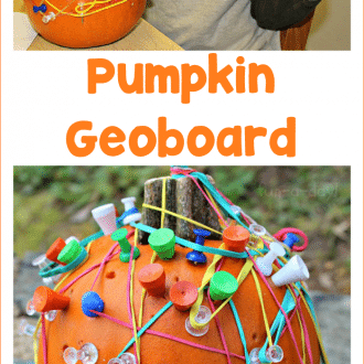 Hands-on pumpkin math with a pumpkin geoboard - The kids always love this geoboard pumpkin STEM activity