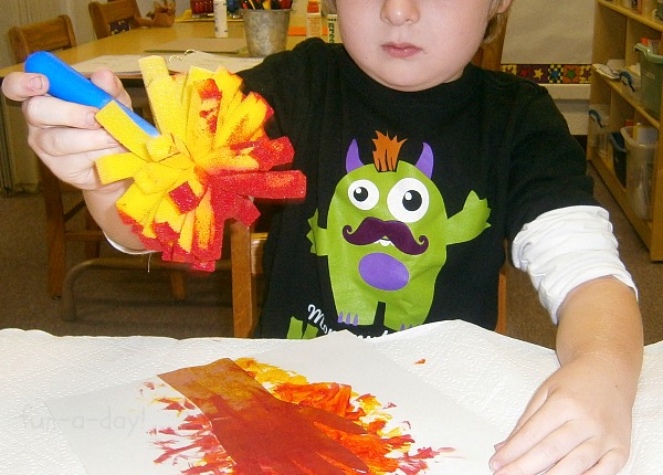 Fall Hand Print Art - Exploring Negative Space with Kids