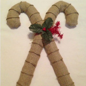 candy cane activities - burlap candy canes