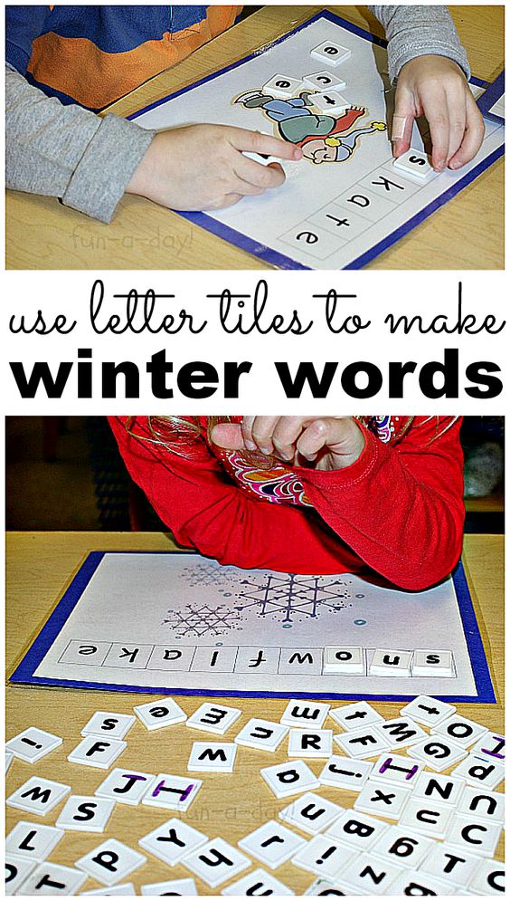 Free printable preschool winter words for the literacy center