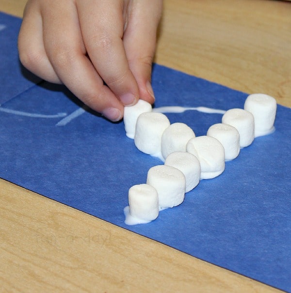 Gluing marshmallow craft marshmallow name