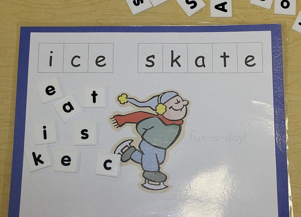 Preschool winter words free printable sheets