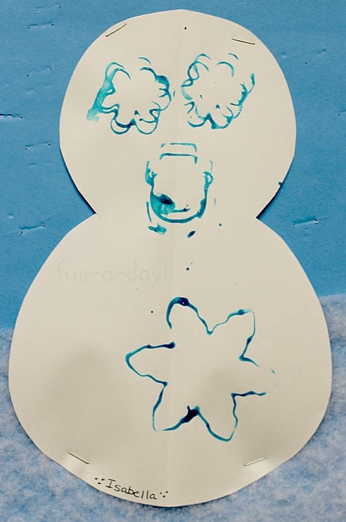 Cookie Cutter Snowman Art Project for Kids