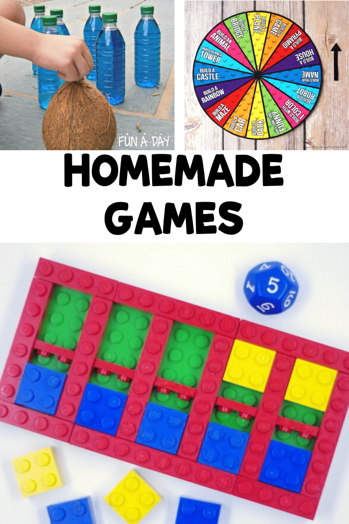 images of make-your-own games with text that reads homemade games