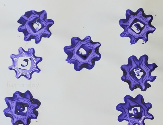 Preschool Art Projects - Painting with Gears