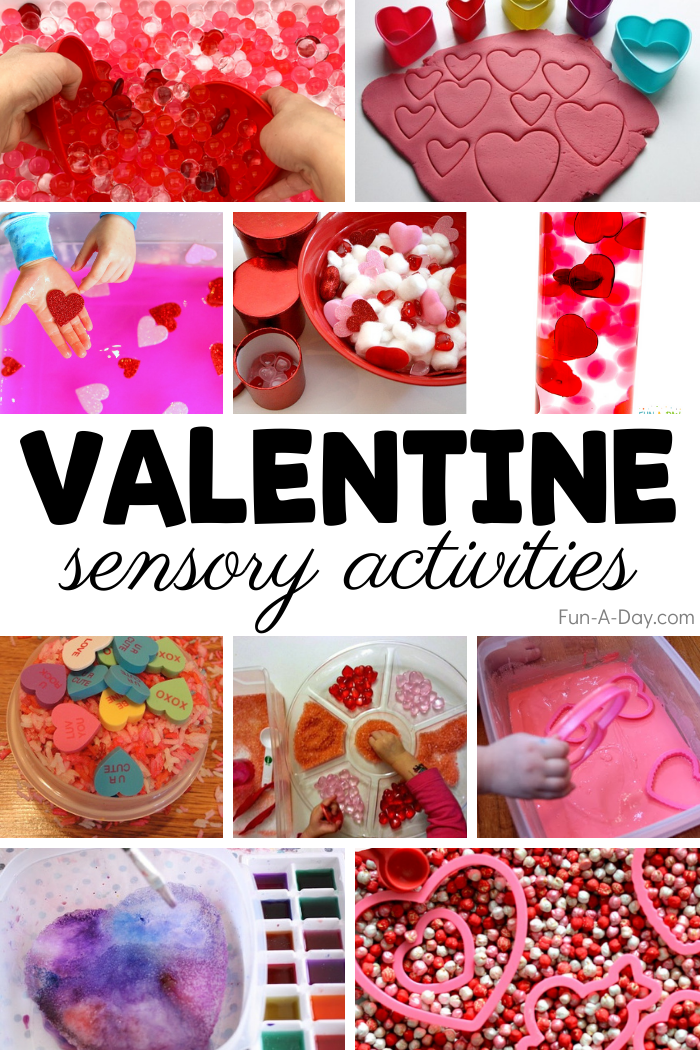 ten different preschool activities in a pinnable image with the text valentine sensory activities