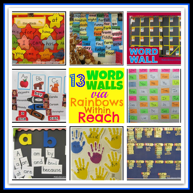 Word Wall Collage from Rainbows within Reach