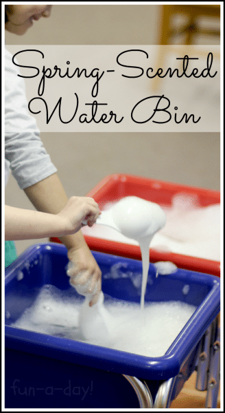 Scented Water Sensory Bin for Spring