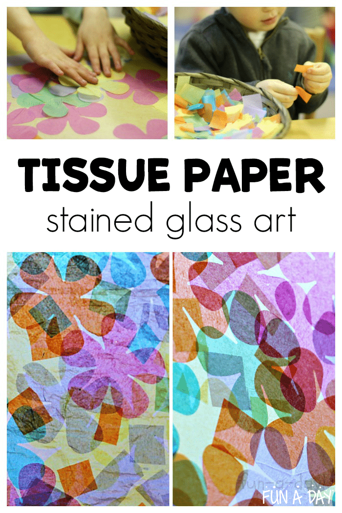Two Ways to Make Tissue Paper Stained Glass Art for Spring - Fun-A-Day!