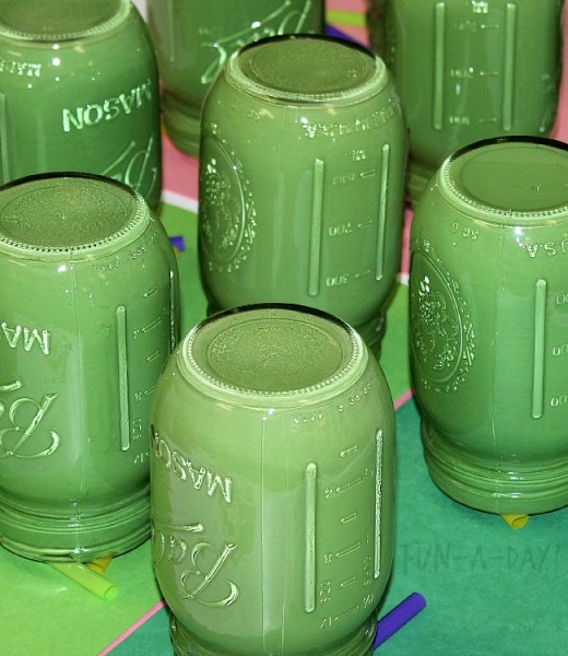 drying jars for the mason jar craft for kids