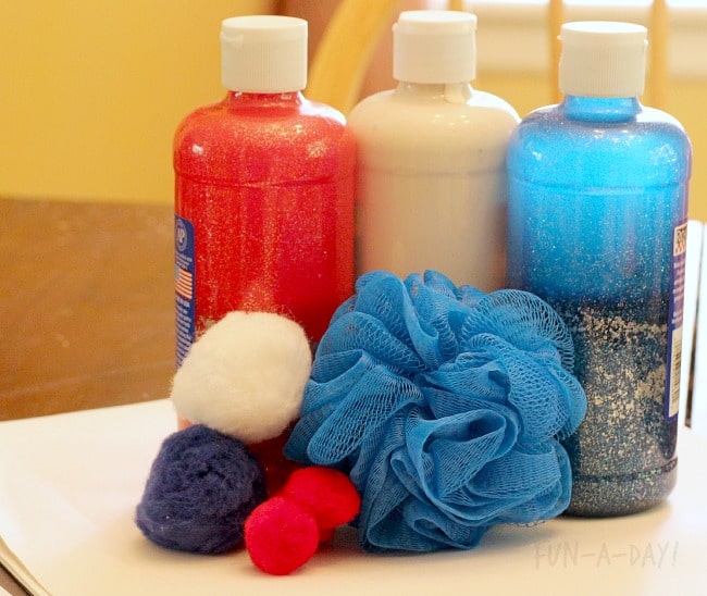 Fun materials to create a fireworks painting!