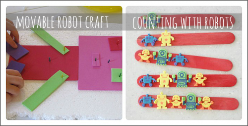 movable robot craft and counting with robots are 2 robot activities kids are sure to love