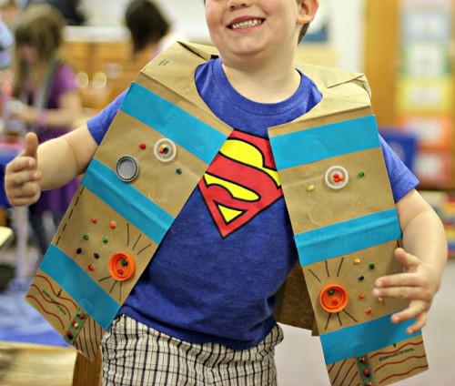 Letting kids make their own dress up clothes is just one of the fun robot activities they'll love to try