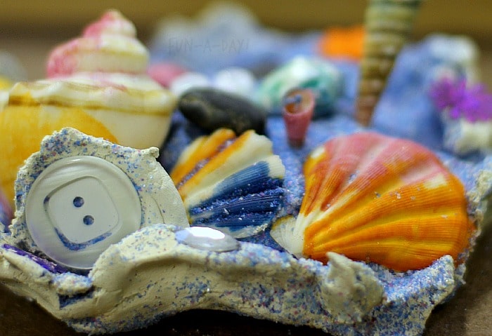 summer art for kids colorful shell sculptures 3