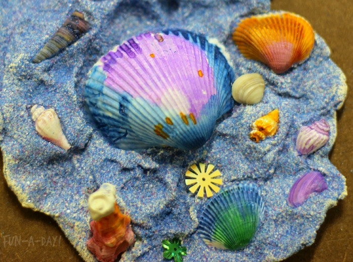 summer art for kids colorful shell sculptures 5