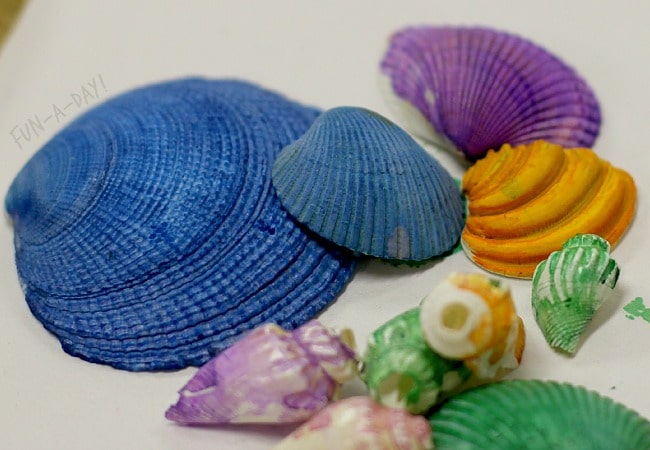 summer art for kids colorful shell sculptures 7