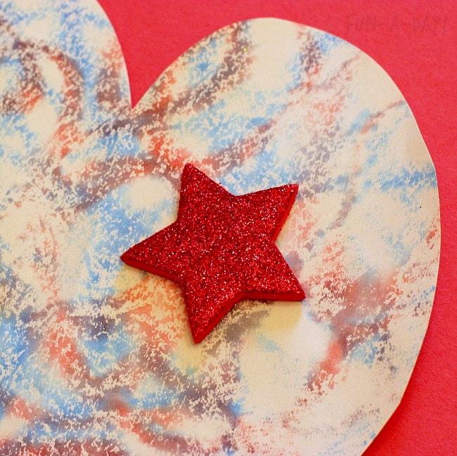 Adding a little sparkle to a patriotic craft!