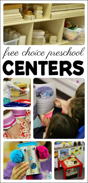 Free choice learning centers in preschool