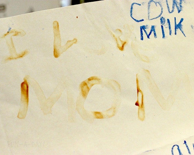 cow milk was a good homemade invisible ink, too
