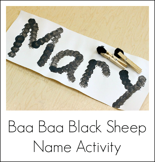 Baa baa black sheep nursery rhyme activities