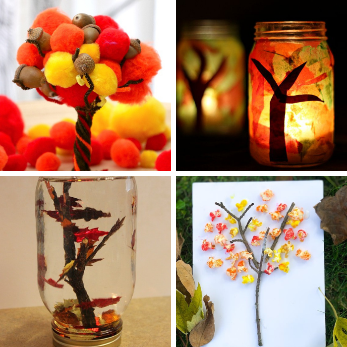 four fall tree art projects that are three dimensional
