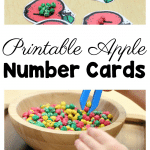 Free apple printable number cards to work on early math skills